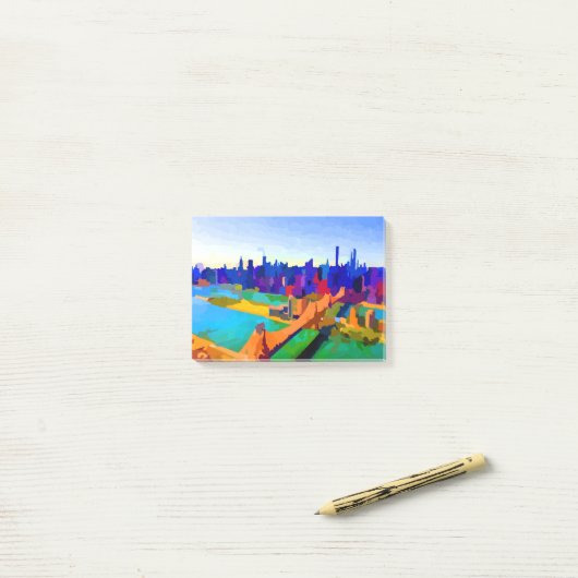 New York City Roosevelt Island Skyline Post-it® Notes (Op bureau)