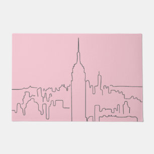 New York City Roze Minimale Lijn Deurmat