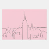 New York City Roze Minimale Lijn Inpakpapier Vel (Voorkant 2)