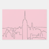 New York City Roze Minimale Lijn Inpakpapier Vel (Voorkant)
