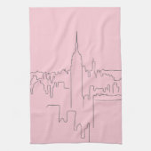 New York City Roze Minimale Lijn Theedoek (Verticaal)