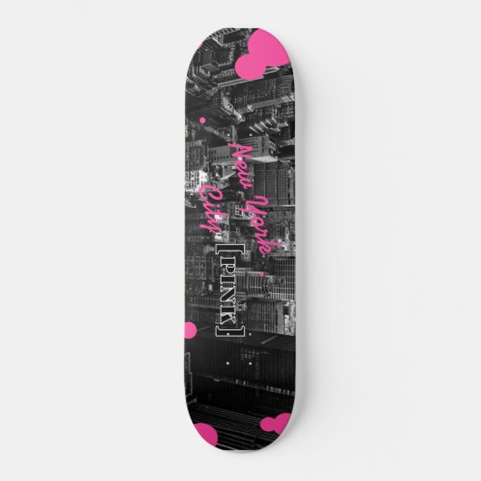 new york city [ roze ] persoonlijk skateboard (Voorkant)