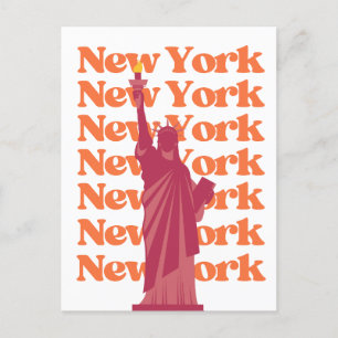 New York City Roze Sinaasappel NYC Travel Briefkaart