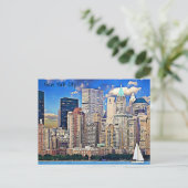 New York City Sailboat & Buildings Briefkaart (Staand voorkant)