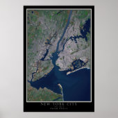 New York City Satellite Poster Map (Voorkant)