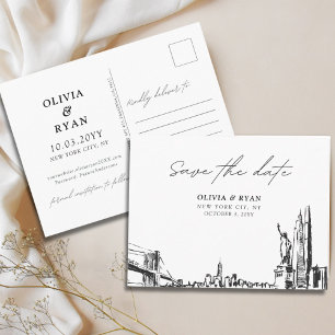 New York City Save the Date Briefkaart voor bruilo