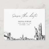 New York City Save the Date Briefkaart voor bruilo (Voorkant)