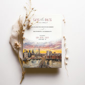 New York City Save-the-Date Brooklyn Bridge beroem Kaart