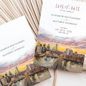 New York City Save-the-Date Brooklyn Bridge beroem Kaart