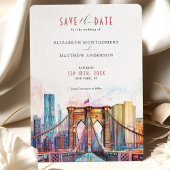 New York City Save-the-Date Brooklyn Bridge beroem Kaart