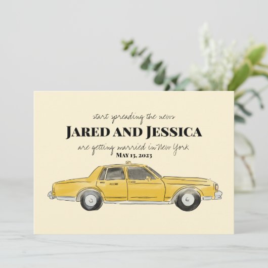New York City Save the date for bruiloft Feestdagenkaart (Staand voorkant)