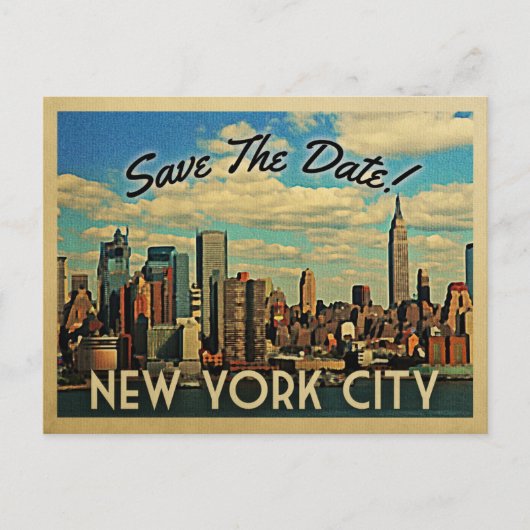 New York City Save the Date  NYC Wedding Aankondigingskaart (Voorkant)