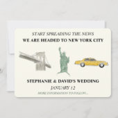 New York City Save The Date Waterverf tekening Kaart (Voorkant)