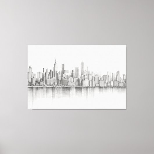 New York City, schetsstijl met potlood Canvas Afdruk (Voorkant)