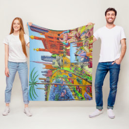 New York City Schilderij Fleece Deken