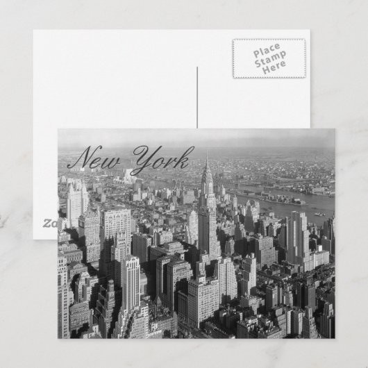  New York City Script Briefkaart (Voorkant / Achterkant)