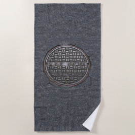 New York City Sewer Hoesje en Asphalt Pavement NYC Strandlaken