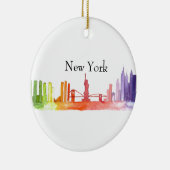NEW YORK CITY silhouet Aquarel illustratie  Keramisch Ornament (Rechts)