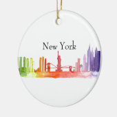 NEW YORK CITY silhouet Aquarel illustratie  Keramisch Ornament (Links)