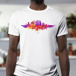New York City Silhouet Aquarel op Wit T-shirt