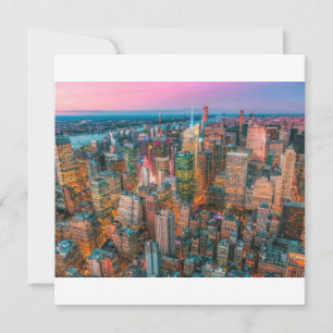New York City Silhouet bij Zonsondergang NYC Sch Feestdagenkaart
