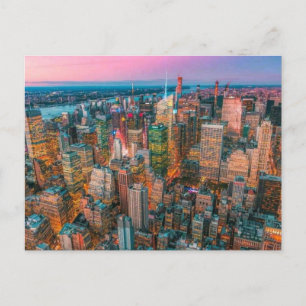 New York City Silhouet bij Zonsondergang NYC Sch Uitnodiging Briefkaart