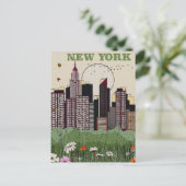 New York City Silhouet Briefkaart (Staand voorkant)