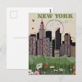 New York City Silhouet Briefkaart (Voorkant / Achterkant)