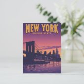 New York City Silhouet Briefkaart (Staand voorkant)