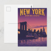 New York City Silhouet Briefkaart (Voorkant / Achterkant)