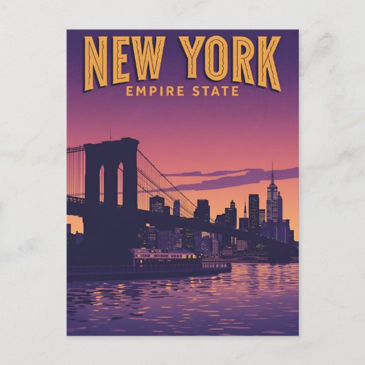 New York City Silhouet Briefkaart (Voorkant)