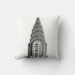 New York City Silhouet: Chrysler Building Koepel Kussen
