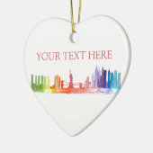 NEW YORK CITY silhouet Kleurrijk NYC reizen modern Keramisch Ornament (Links)