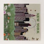 New York City Silhouet Legpuzzel (Horizontaal)