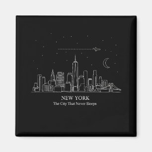 New York City Silhouet Minimalistisch "De Stad Die Magneet