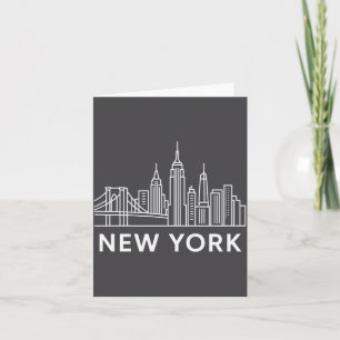 New York City Silhouet Minimalistische Witte Lijn  Kaart