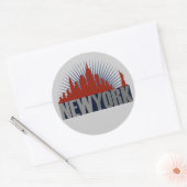 New York City Silhouet Ronde Sticker (Envelop)