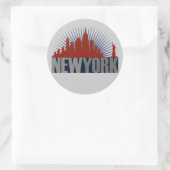 New York City Silhouet Ronde Sticker (Tas)