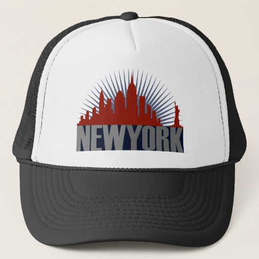 New York City Silhouet Trucker Pet (Voorkant)