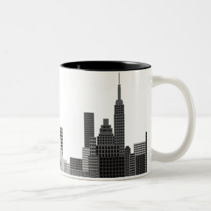 New York City Silhouet Tweekleurige Koffiemok