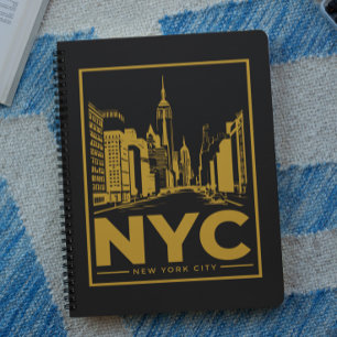 New York City Silhouet – Vintage Goud & Zwart Notitieboek