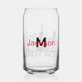 New York City silhouette Blikvorm Glas (Achterkant)