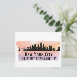 New York City Silhouette Breedtegraad en Lengtegra Briefkaart