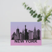 New York City silhouette Briefkaart (Staand voorkant)