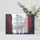 New York City Silhouette Brooklyn Trouwkaart Kaart (Staand voorkant)