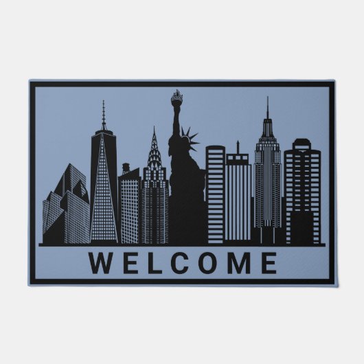 New York City silhouette Deurmat (Voorkant)
