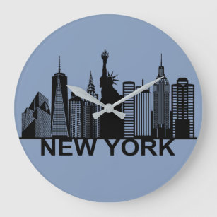 New York City silhouette Grote Klok