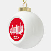 New York City silhouette Keramische Bal Ornament (Rechts)