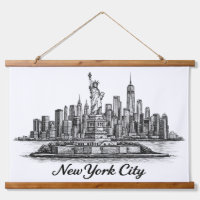 New York City Silhouette Lijn Kunst Illustratie