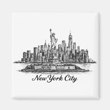 New York City Silhouette Lijn Kunst Illustratie